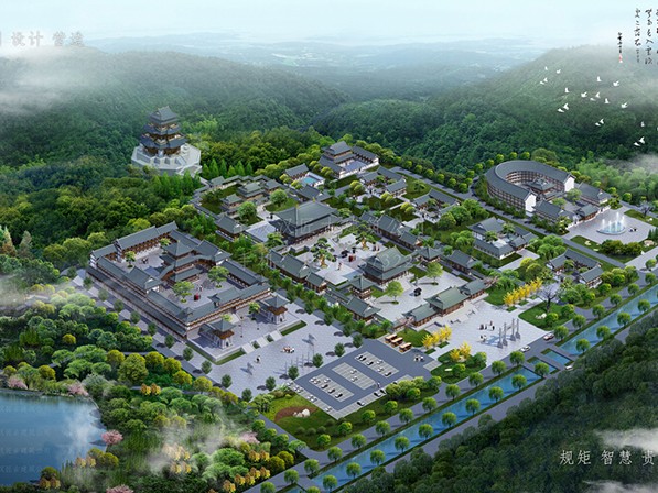 古建筑寺廟設(shè)計(jì)效果圖，展現(xiàn)古建寺廟的莊嚴(yán)與神秘