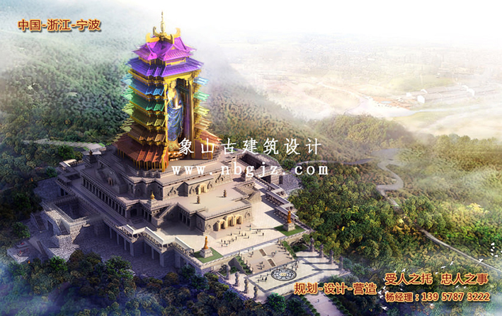 古建筑寺廟設計效果圖，展現(xiàn)古建寺廟的莊嚴與神秘