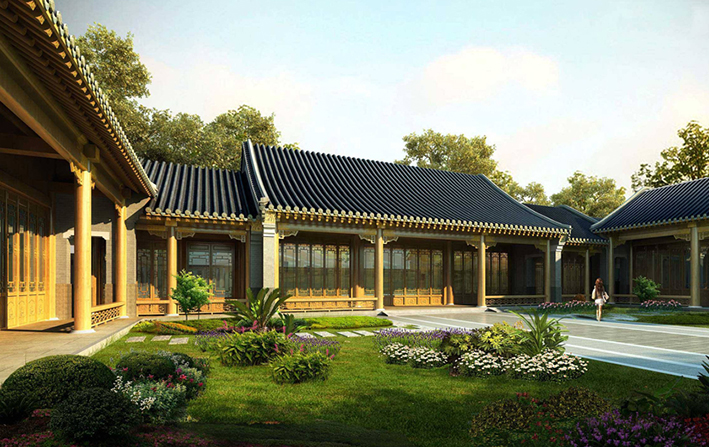 古建筑寺廟設計效果圖，展現(xiàn)古建寺廟的莊嚴與神秘