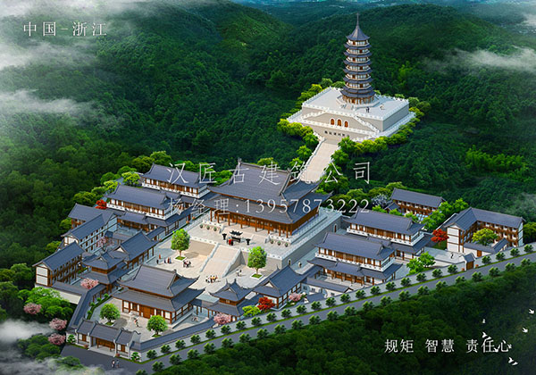 古建筑寺廟設計效果圖，展現(xiàn)古建寺廟的莊嚴與神秘