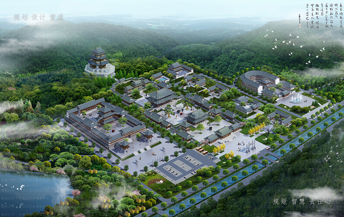 古建筑寺廟設計效果圖，展現(xiàn)古建寺廟的莊嚴與神秘